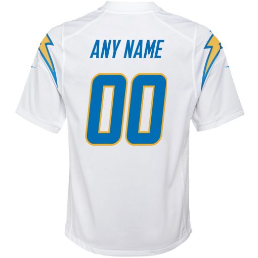 Los Angeles Chargers Nike Youth Custom Game Jersey – White - Image 3