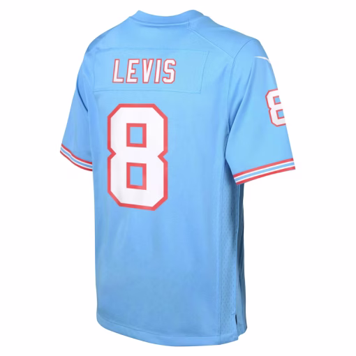 Will Levis Tennessee Titans Nike Youth Oilers Throwback ALT2 Player Game Jersey – Light Blue - Image 2