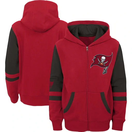 Tampa Bay Buccaneers Youth Colorblock Full-Zip Hoodie – Red