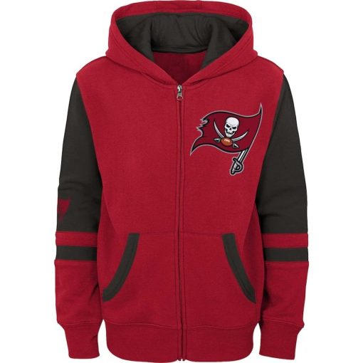 Tampa Bay Buccaneers Youth Colorblock Full-Zip Hoodie – Red - Image 3